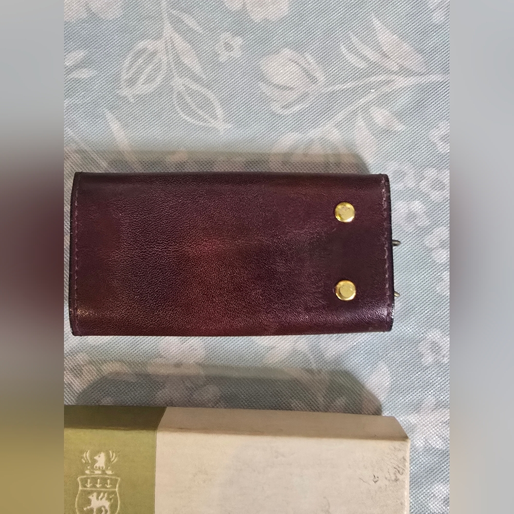 Princess Gardner Vintage Leather Key Holder Dark Brown with Gold Accent Italy - Picture 6 of 7